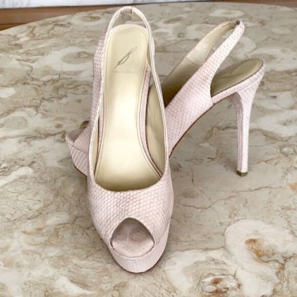 Brian Atwood Platform Suede Leather Stilettos - Picture 2 of 9